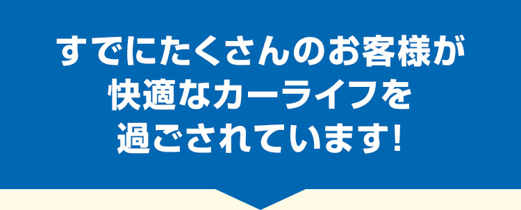 すでにたくさんのお客様が快適なカーライフを過ごされています!